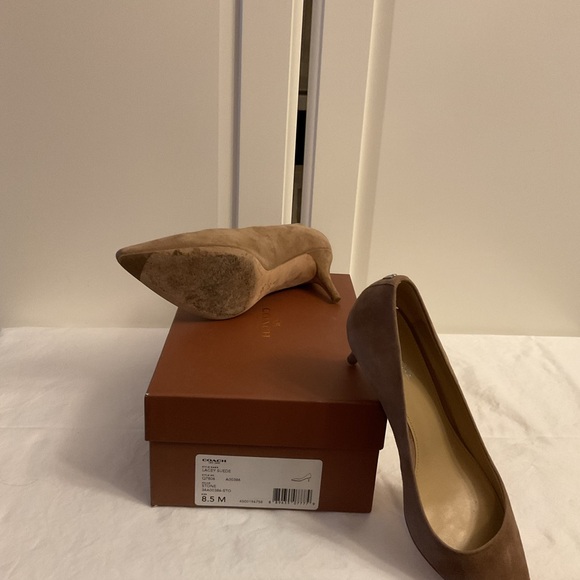 Coach Shoes - Coach Brown Suede Heels